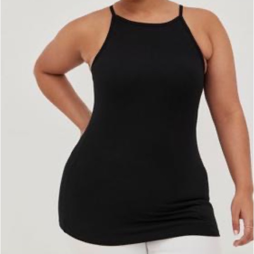Torrid Black High Neck Foxy Tank Top